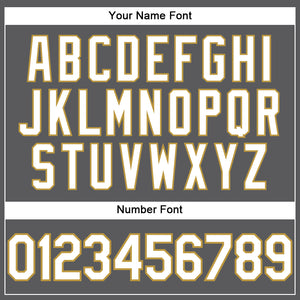 Custom Steel Gray White-Old Gold Performance T-Shirt