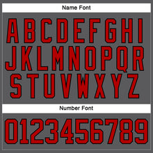 Load image into Gallery viewer, Custom Steel Gray Red-Black Hockey Lace Neck Jersey
