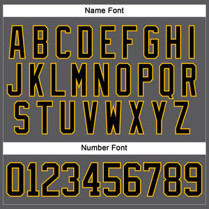 Custom Steel Gray Black-Gold Hockey Lace Neck Jersey