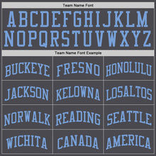 Load image into Gallery viewer, Custom Steel Gray Gold-Light Blue Authentic Basketball Jersey
