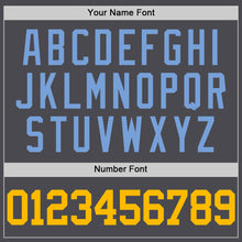 Load image into Gallery viewer, Custom Steel Gray Gold-Light Blue Authentic Basketball Jersey
