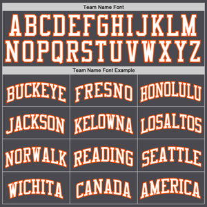 Custom Steel Gray White-Orange Authentic Basketball Jerse