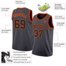 Load image into Gallery viewer, Custom Steel Gray Black-Orange Authentic Basketball Jerse
