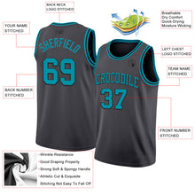 Load image into Gallery viewer, Custom Steel Gray Teal-Black Authentic Basketball Jerse

