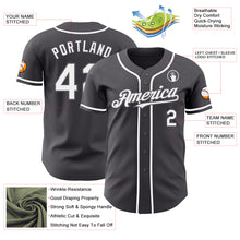 Load image into Gallery viewer, Custom Steel Gray White Authentic Baseball Jersey
