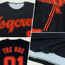 Load image into Gallery viewer, Custom Black Orange-Black Performance T-Shirt
