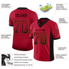 Load image into Gallery viewer, Custom Red Black-Orange Drift Fashion Football Jersey

