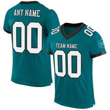 Load image into Gallery viewer, Custom Teal White-Black Mesh Authentic Football Jersey
