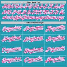 Load image into Gallery viewer, Custom Teal Pink-White Mesh Authentic Throwback Baseball Jersey

