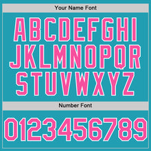 Load image into Gallery viewer, Custom Teal Pink-White Mesh Authentic Throwback Baseball Jersey

