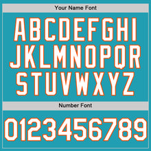 Load image into Gallery viewer, Custom Teal White-Orange Mesh Authentic Throwback Baseball Jersey
