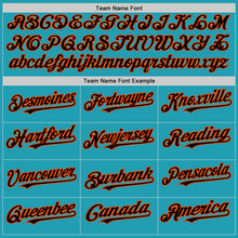 Load image into Gallery viewer, Custom Teal Black-Orange Mesh Authentic Throwback Baseball Jersey
