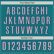 Load image into Gallery viewer, Custom Teal Gray-Navy Authentic Baseball Jersey
