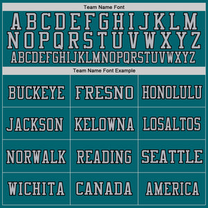 Custom Teal Gray-Black Mesh Authentic Throwback Football Jersey