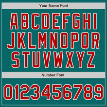Load image into Gallery viewer, Custom Teal Red-White Authentic Baseball Jersey
