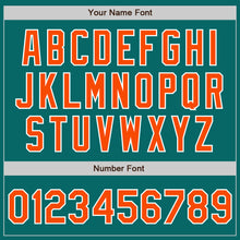Load image into Gallery viewer, Custom Teal Orange-White Authentic Baseball Jersey
