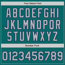 Load image into Gallery viewer, Custom Teal Gray-Navy Authentic Baseball Jersey

