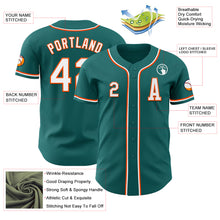 Load image into Gallery viewer, Custom Teal White-Orange Authentic Baseball Jersey
