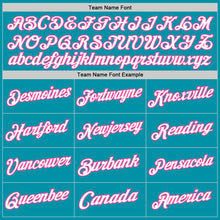 Load image into Gallery viewer, Custom Teal White-Pink Authentic Throwback Basketball Jersey

