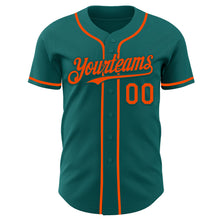 Load image into Gallery viewer, Custom Teal Orange Authentic Baseball Jersey
