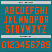 Load image into Gallery viewer, Custom Teal Orange Authentic Baseball Jersey
