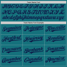 Load image into Gallery viewer, Custom Teal Navy Authentic Baseball Jersey
