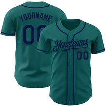 Load image into Gallery viewer, Custom Teal Navy Authentic Baseball Jersey
