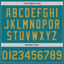 Load image into Gallery viewer, Custom Teal Old Gold Authentic Baseball Jersey
