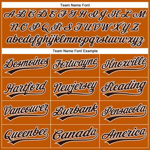 Custom Texas Orange Brown-White Authentic Baseball Jersey