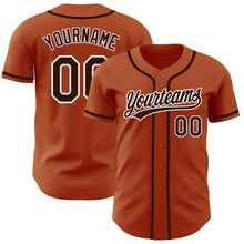 Load image into Gallery viewer, Custom Texas Orange Brown-White Authentic Baseball Jersey
