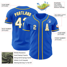 Load image into Gallery viewer, Custom Thunder Blue White-Yellow Authentic Baseball Jersey
