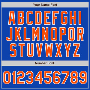 Custom Thunder Blue Orange-White Authentic Baseball Jersey
