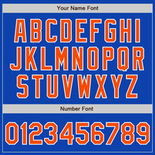 Load image into Gallery viewer, Custom Thunder Blue Orange-White Authentic Baseball Jersey
