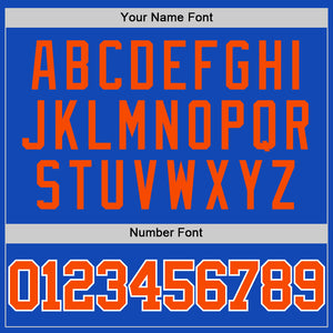 Custom Thunder Blue Orange-White Authentic Basketball Jersey