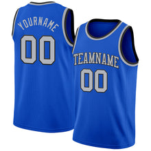 Load image into Gallery viewer, Custom Thunder Blue Gray-Black Authentic Basketball Jersey
