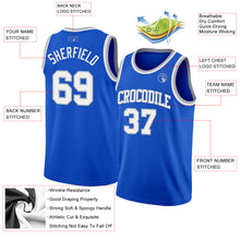 Load image into Gallery viewer, Custom Thunder Blue White-Gray Authentic Basketball Jersey
