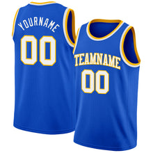Load image into Gallery viewer, Custom Thunder Blue White-Gold Authentic Basketball Jersey

