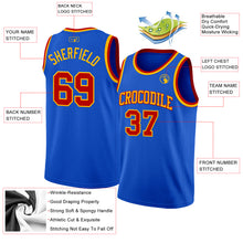 Load image into Gallery viewer, Custom Thunder Blue Red-Gold Authentic Basketball Jersey
