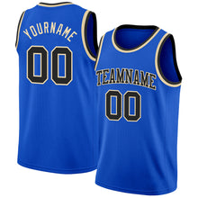 Load image into Gallery viewer, Custom Thunder Blue Black-Cream Authentic Basketball Jersey
