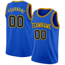 Load image into Gallery viewer, Custom Thunder Blue Black-Gold Authentic Basketball Jersey
