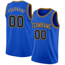 Load image into Gallery viewer, Custom Thunder Blue Black-Old Gold Authentic Basketball Jersey
