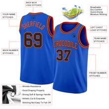 Load image into Gallery viewer, Custom Thunder Blue Black-Orange Authentic Basketball Jersey
