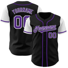 Load image into Gallery viewer, Custom Black Purple-White Authentic Two Tone Baseball Jersey
