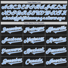 Load image into Gallery viewer, Custom Black Light Blue-White Authentic Two Tone Baseball Jersey
