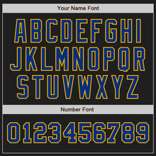 Load image into Gallery viewer, Custom Black Royal-Gold Authentic Two Tone Baseball Jersey
