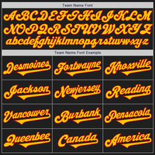 Load image into Gallery viewer, Custom Black Gold-Red Authentic Two Tone Baseball Jersey
