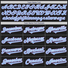 Load image into Gallery viewer, Custom Black Light Blue-Purple Authentic Two Tone Baseball Jersey
