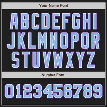 Load image into Gallery viewer, Custom Black Light Blue-Purple Authentic Two Tone Baseball Jersey
