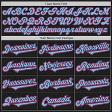 Load image into Gallery viewer, Custom Black Light Blue-Pink Authentic Two Tone Baseball Jersey
