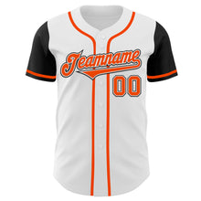 Load image into Gallery viewer, Custom White Orange-Black Authentic Two Tone Baseball Jersey
